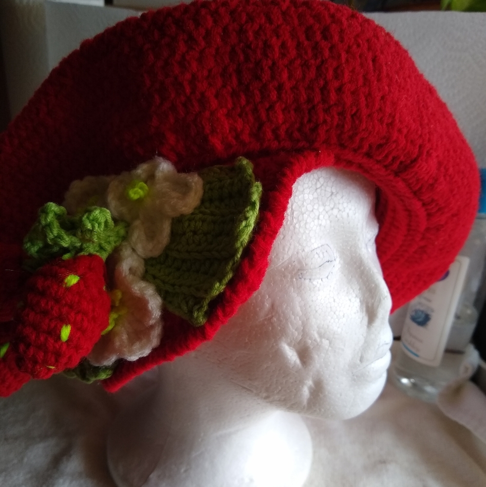 Strawberry Queen Hat, handmade